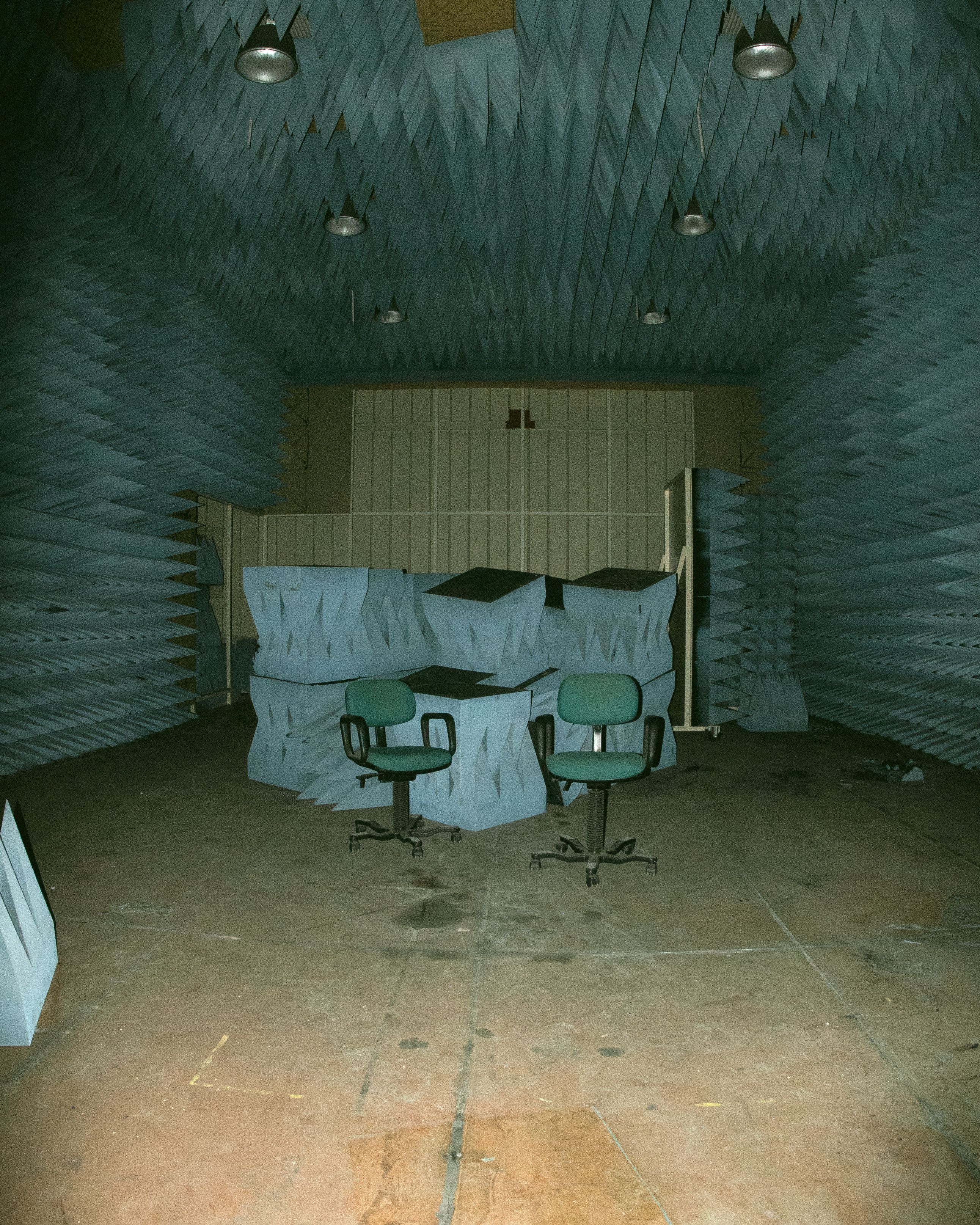 Professional acoustic installation team at work